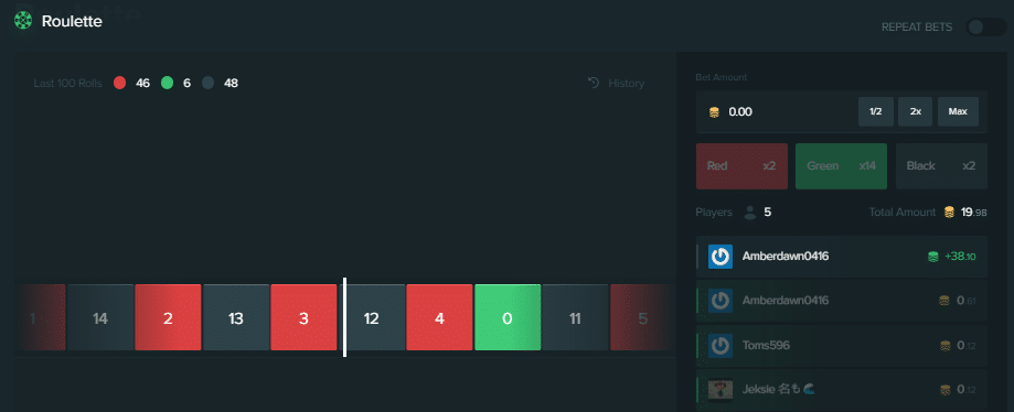 Duelbits Roulette Game